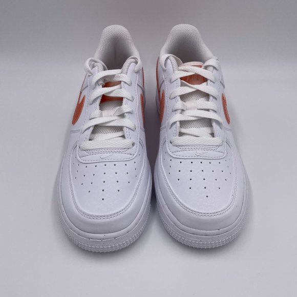 Nike Air Force 1 White / Orange Womens Shoes - Picture 3 of 8
